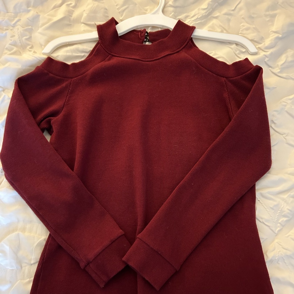 Red formal long sleeve top